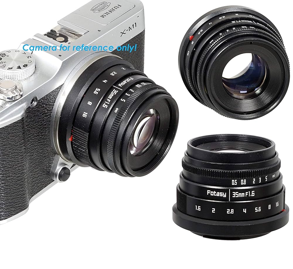 Amazon.co.jp: Fotasy マニュアル 35mm f1.6 APSC レンズ 富士